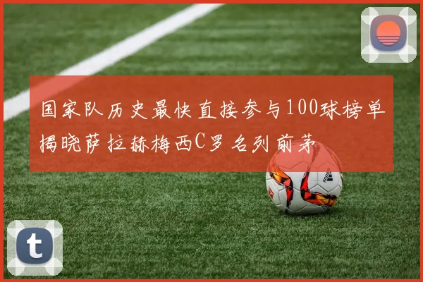 国家队历史最快直接参与100球榜单揭晓萨拉赫梅西C罗名列前茅